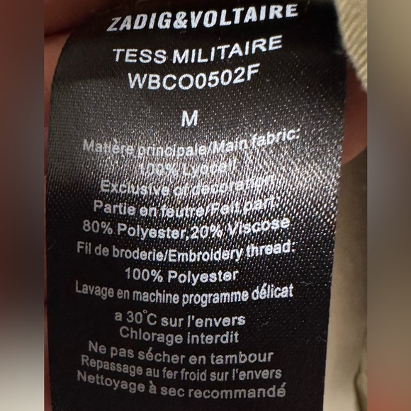 Zadig & Voltaire Tess Military Shirt GUC size M - Picture 10 of 15